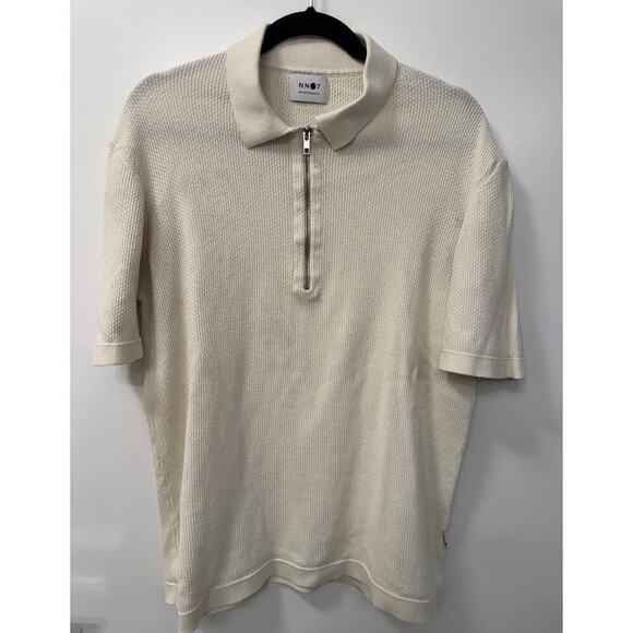NNO7 No Nationality Men's Hansie 6600 Organic Cotton Quarter Zip Sweater Polo XL - Picture 4 of 7